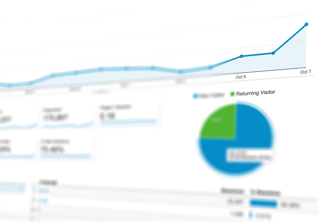 creative-02 Abstract visualization of data analytics with graphs and charts showing dynamic growth.